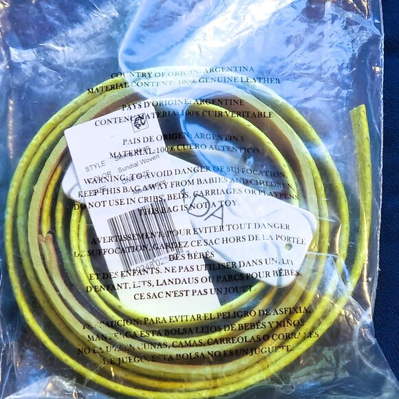 NWT Woven Wrap Belt Argentinean Leather - Apple Green OS main image 7